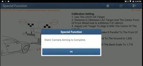 X431 Pad V Calibrate Static Camera Aiming Honda Civic Type R 2017 22