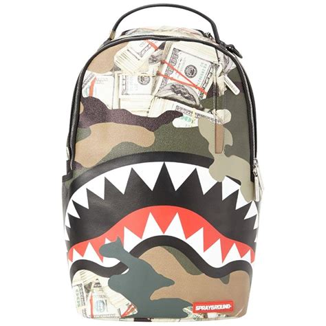 Sprayground Leather Camo Money Shark Backpack For Men Lyst Canada