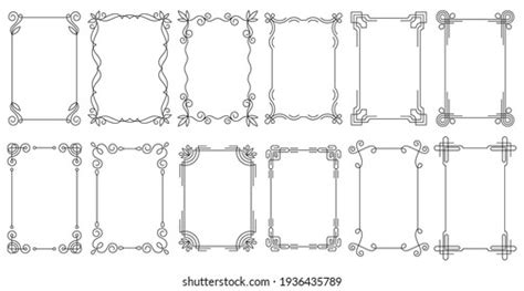 Decorative Frames Vintage Calligraphic Antique Borders Stock Vector ...