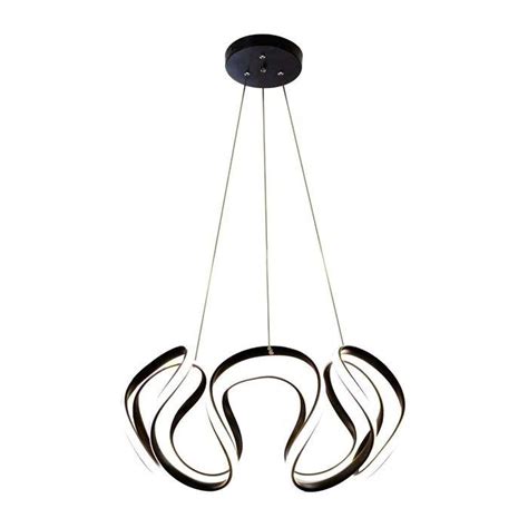 Lustre Pendente Moderno Curvas LED 50W Preto 4000K 55cm Bivolt Shopee