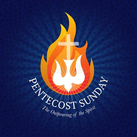 Pentecost Sunday With Holy Spirit In Flame Stock Vector Illustration