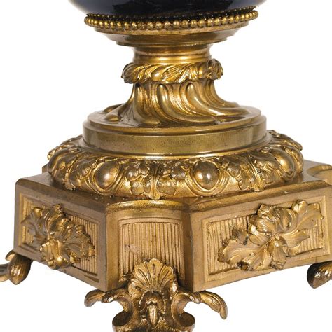 L Mpara De Mesa Francesa Estilo Louis Xvi De Cobalto Azul Y Bronce