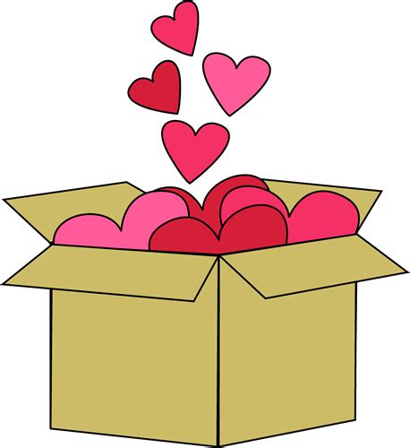 Box of Valentine Hearts Clip Art - Box of Valentine Hearts Image ...