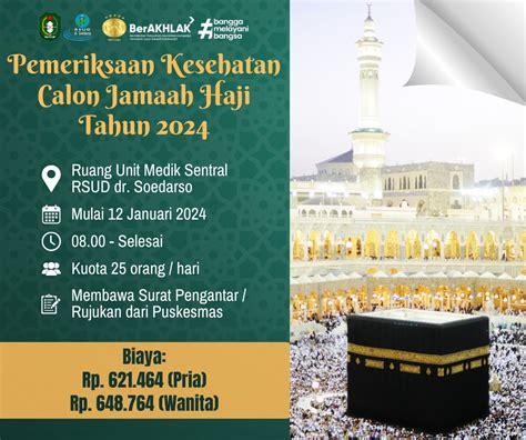 Pemeriksaan Kesehatan Calon Jamaah Haji Tahun 2024 RSUD Dr Soedarso