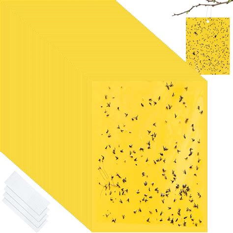 100 Pcs Double Sided Yellow Sticky Traps For Flying Plant Insect Like