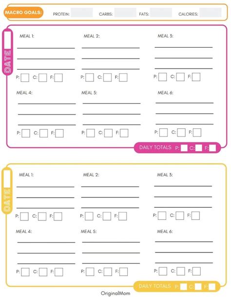 Free Macro Meal Plan Templates Originalmom