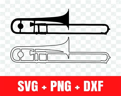 Trombone Silhouette Svg, Trombone Outline Svg - Etsy