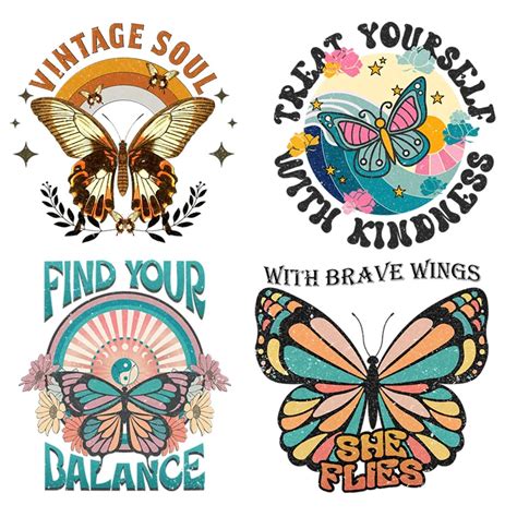 Butterfly Patch Iron On Transfer Thermocollants T Shirt Ironing Stickers On Clothes Diy Decals