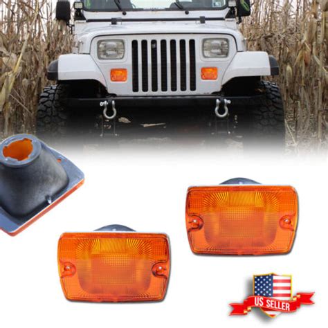 Fits Jeep 1987 1995 Wrangler YJ Amber Lens Front Turn Signal Parking