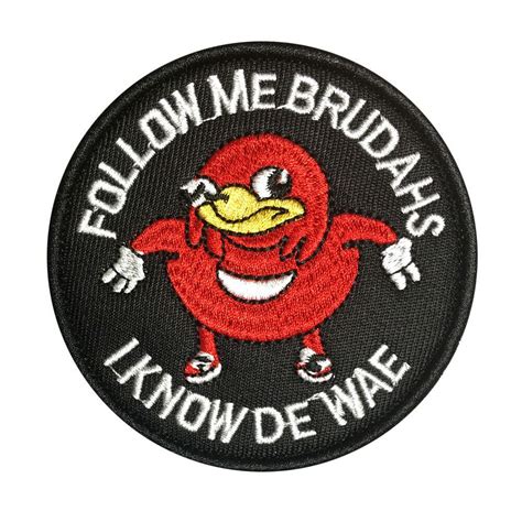 MORTHOME M Ugandan Knuckles Patch Follow Me I Know De Wae Black Meme