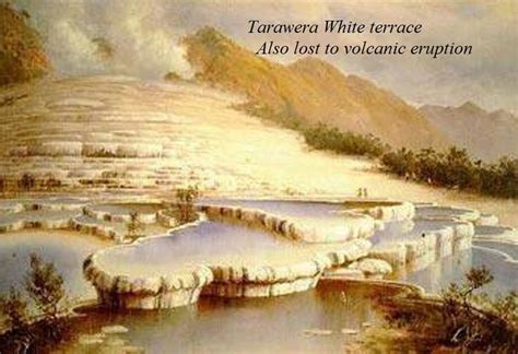 Tarawera White terraces destroyed by volcano eruption. Sorry appeared ...