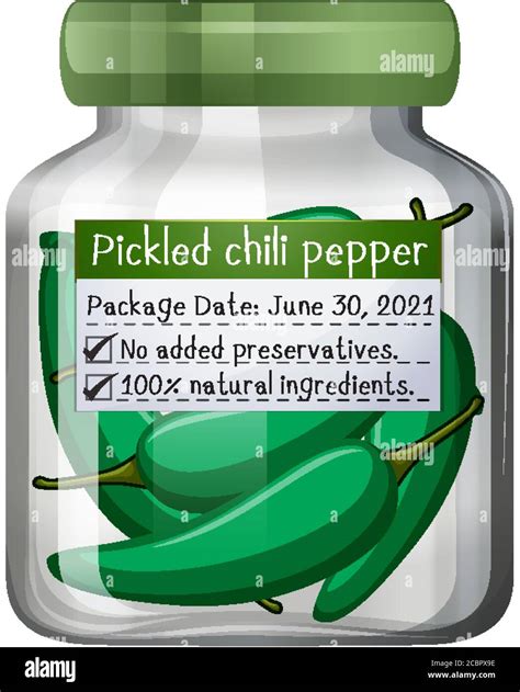 Pickled Chilli Pepper In Glass Jar Illustration Stock Vector Image And Art Alamy