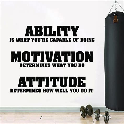 Fitness Center Ability Motivation Attitude Quotes Wall Decal Vinyl