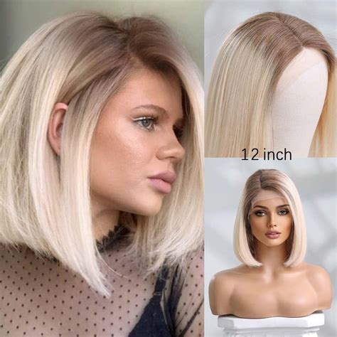 Light Blonde Remy Human Hair Bob Lace Front Wig HairNjoy Human Hair