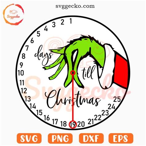 Days Till Christmas Svg Grinch Christmas Countdown Svg Funny Merry