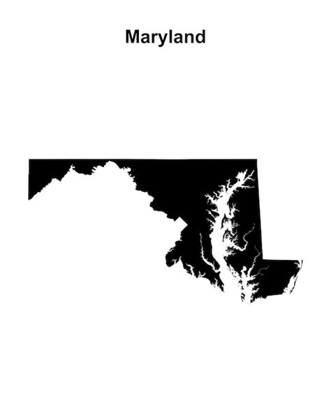 Mapa En Blanco Del Estado De Maryland Vector Premium