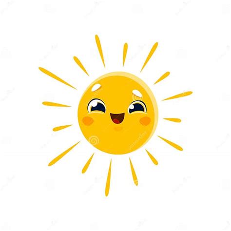 Cartoon Smiling Sun Character, Emoji Face Sunshine Stock Vector ...