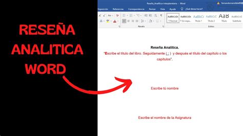 Cómo hacer una RESEÑA ANALITICA en WORD 4 MINUTOS YouTube