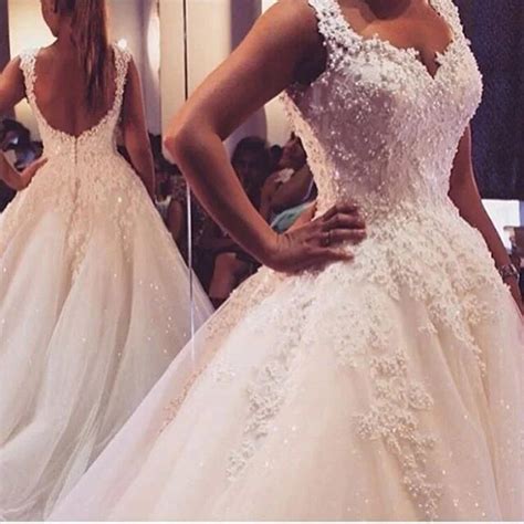 Vestidos De Novia Sin Mangas De Lentejuelas Con Apliques De Espalda