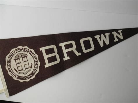 Vintage College Felt Pennant Banner Brown By Junquedujour On Etsy