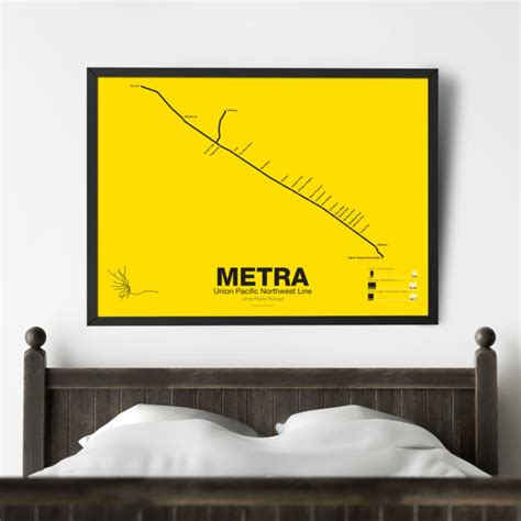 METRA Union Pacific Northwest Line Poster Vanmaps