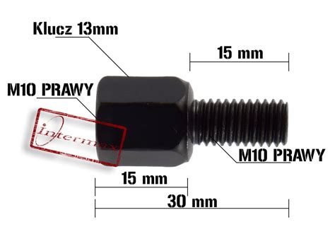 Redukcja Adapter Lusterka Gwint Prawy M Na M Prawy R R