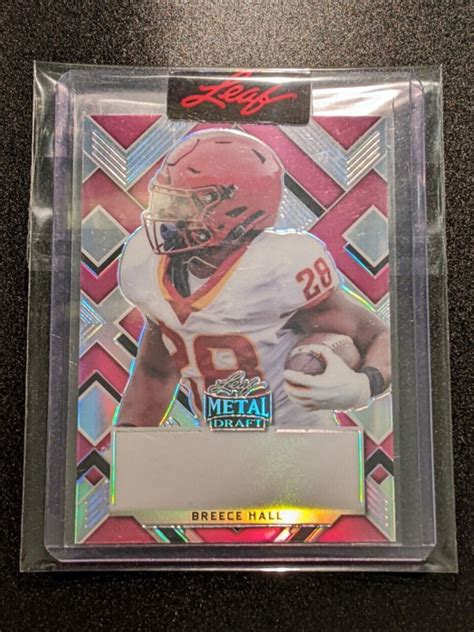 2022 Breece Hall RC 1 1 Leaf Metal Draft Pink Prismatic Proof 1 1 RC