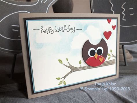 Eulen Karte Owl Card Kreativ Mit Tanja Workshops Kreativkurse