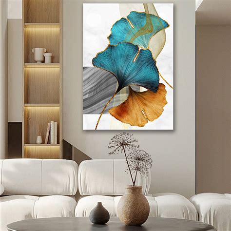 Clearance 2024!Home Decor Abstract Wall Art Painting Blue Green Yellow ...