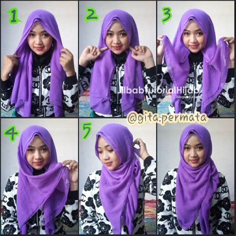 6 Tutorial Hijab Segi Empat Sederhana Tutorial Hijab