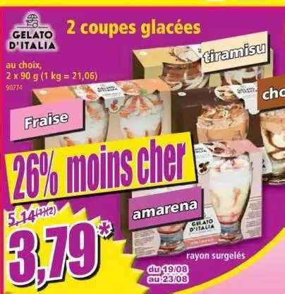 Promo 2 Coupes Glacées Gelato D italia chez Norma iCatalogue fr