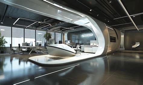 Premium Photo | Futuristic Office Architecture CuttingEdge Design