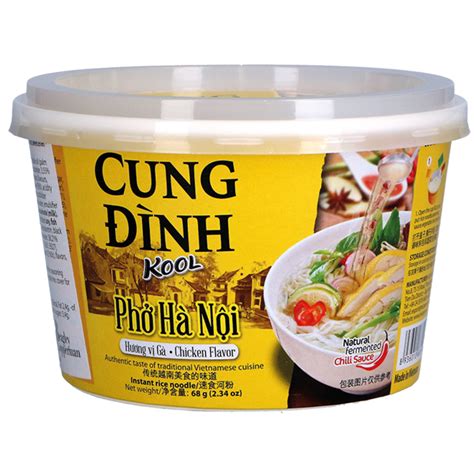 Cung Dinh Kool Brand Instant Noodles Pho Ga Chicken Flavor Bowl