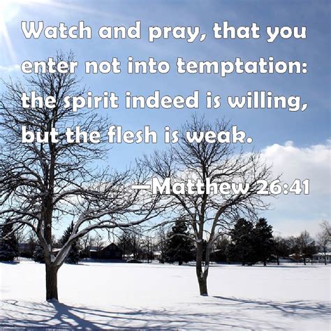 Matthew 26:41 Watch and pray, that you enter not into temptation: the ...