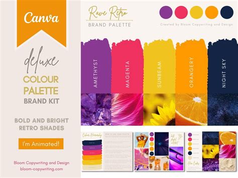 Deluxe Brand Palette Editable Canva Colour Palette With Hex Etsy