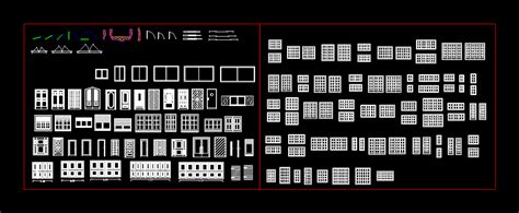 Blocs de portes et fenêtres en DWG 229 62 Ko Bibliothèque CAO