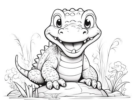 Engaging Alligator Coloring Page Coloring Page