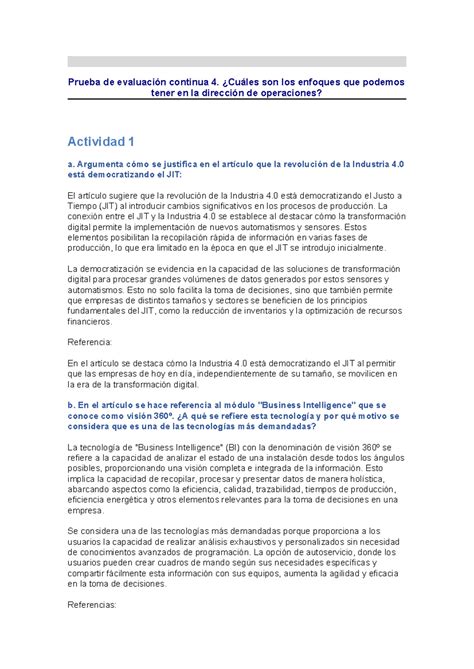 Solución de la Pec 4 Prueba de evaluación continua 4 Cuáles son los