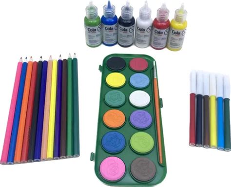 Kit Escolar Infantil Pintura Para Colorir Pintar Itens Mercadolivre