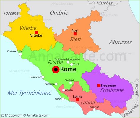 Carte Du Latium Italie