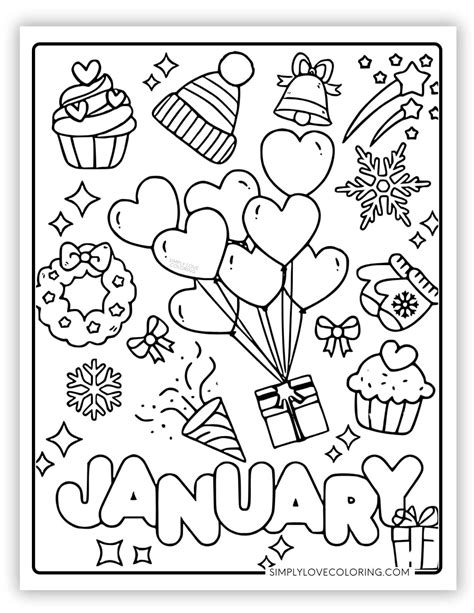 Explore fun and creative free January coloring pages featuring winter
