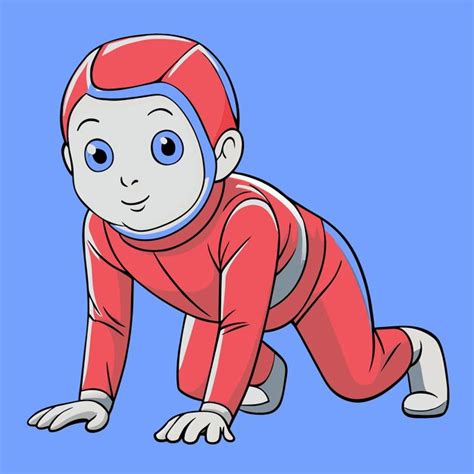 A Cartoon Drawing Of A Little Boy In A Red Suit Premium Ai Generated