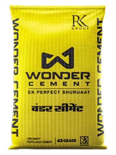 43 Grade Wonder Opc Cement At Rs 380 Bag Barmer Id 2849330292030