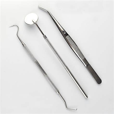 Pcs Kit Stainless Steel Dental Probe Tweezer And Mouth Mirror With Handle