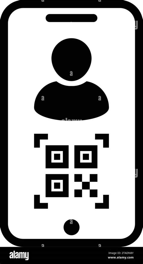 Digital Id Icon Avatar With Qr Code For Bio Metric Identity In Vector