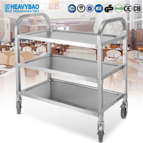 Heavybao Stainless Steel Metal Tier Trolley For Restaurant China