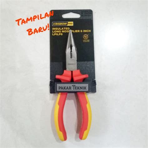 Jual Tang Lancip Insulated Long Nose Insulated Plier 6 Inch Krisbow