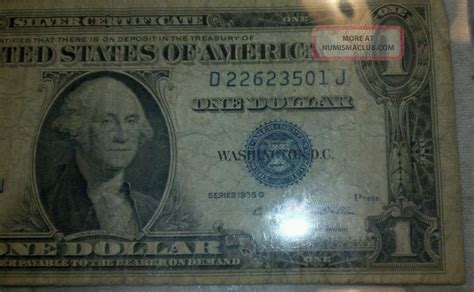 1935 G Silver Certificate Dollar Bill