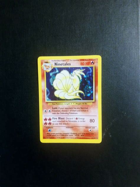 Near Mint 1999 English Pokemon Base Set Rare Holographic Ninetales Card