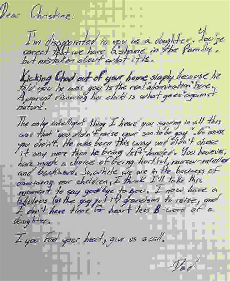 Το γράμμα ενός παππού στη κόρη του που έδιωξε τον γιό της επειδή ήταν gay